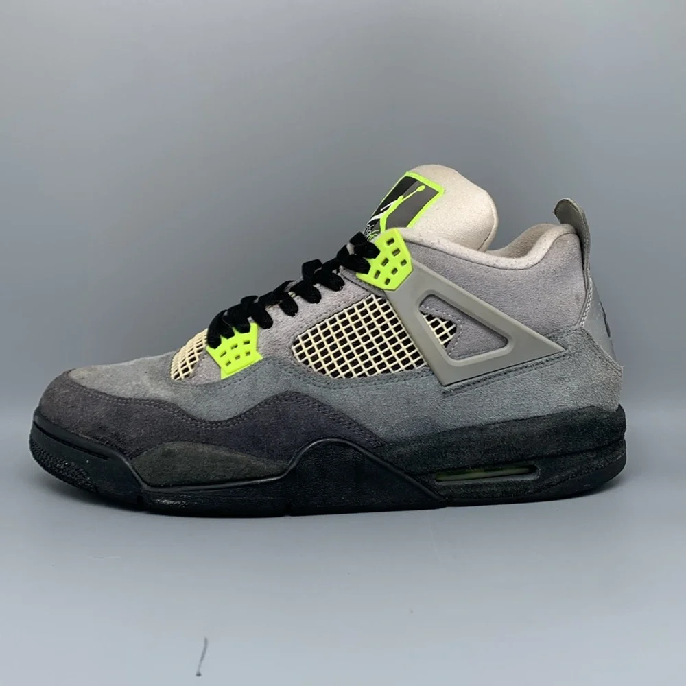 Jordan‎ 4 Retro SE Neon Gray Basketball Shoes CT5342-007 Men's Sz 12.5